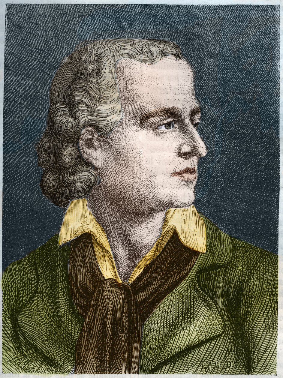 صورة لويس جوزيف (لويس جوزيف) شارلييه (1754-1797) سياسي فرنسي. نقش من عام 1866 في "Histoire de la Revolution francaise" لأدولف تيير. مجموعة خاصة. بواسطة مجهول مجهول