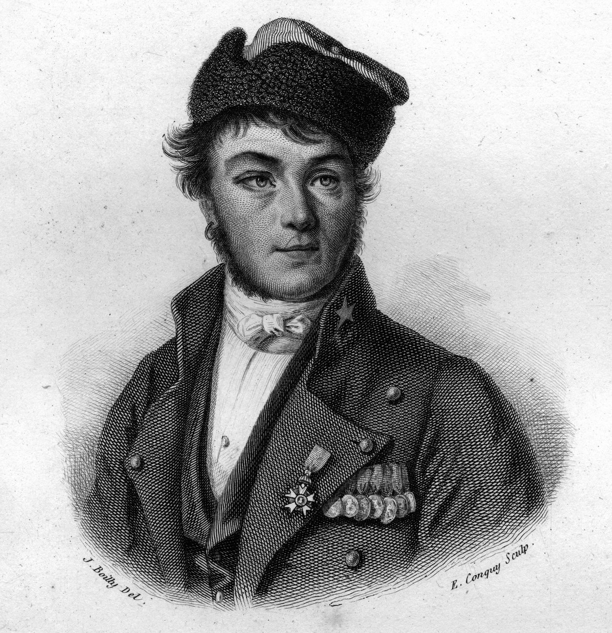 صورة لويس برون (1807-1843) المنقذ من روان في "صور وتاريخ الرجال النافعين: الرجال والنساء من جميع البلدان وجميع الظروف ، الذين حصلوا على حقوق الاعتراف بالرجال" نشره ونشره سوسيتيه مونتيون وفرانكل بواسطة مجهول مجهول