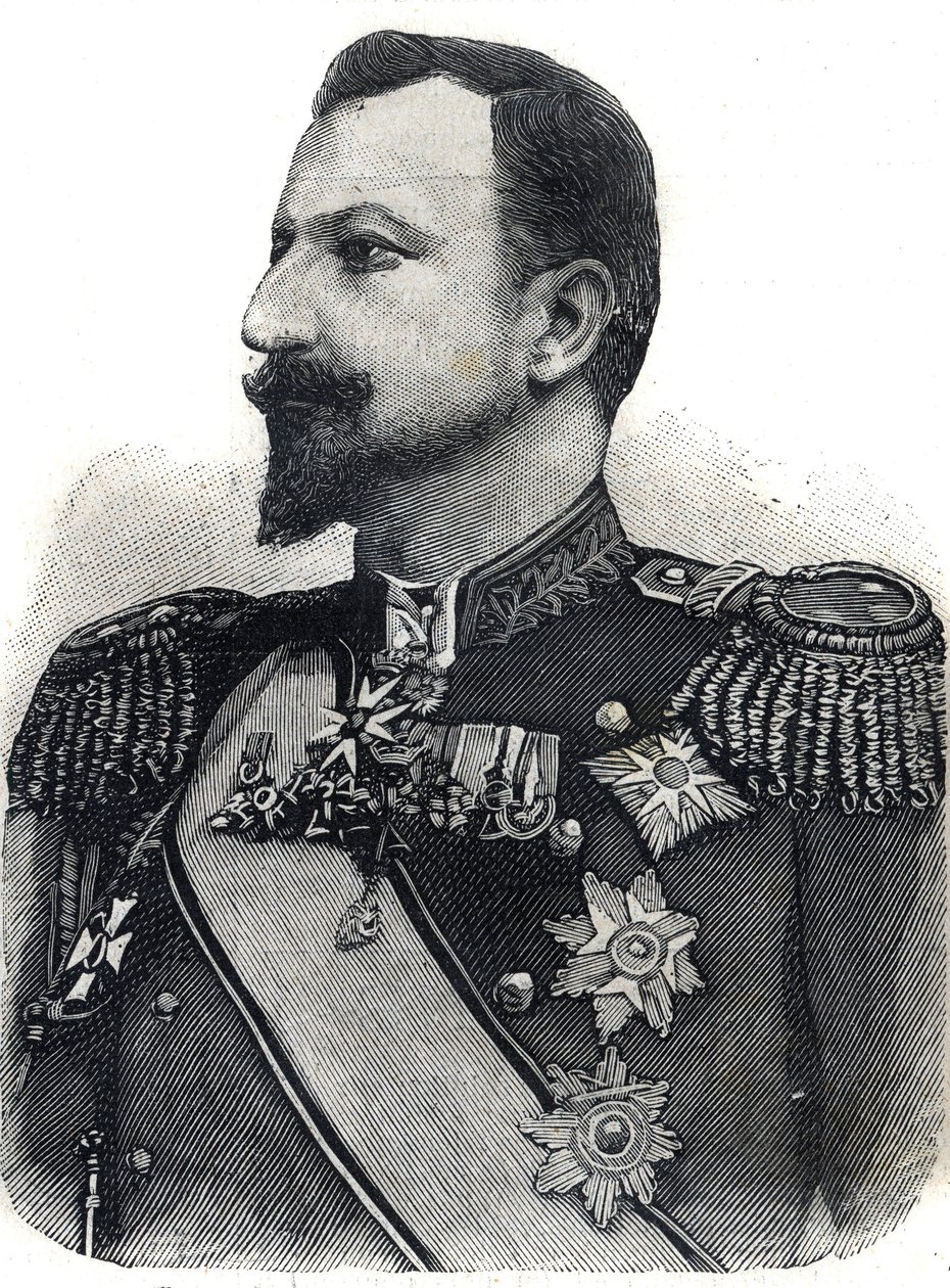 صورة للأمير فرديناند الأول (1861-1948) من بلغاريا. نقش في "" Le Peute Parisien "" بواسطة مجهول مجهول