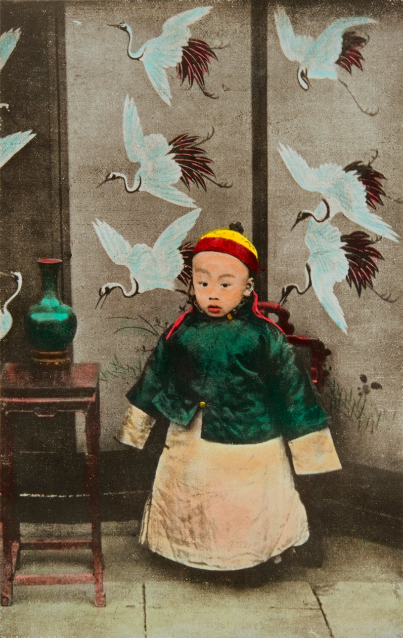 صورة لبوي (بو يي) حوالي عام 1911 (1906-1967) الإمبراطور الثاني عشر وآخر إمبراطور صيني لأسرة تشينغ (نقش) بواسطة مجهول مجهول