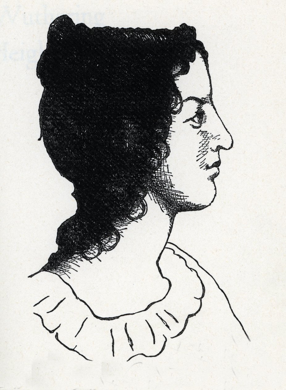 صورة شخصية للكاتب البريطاني إميلي برونتي (1818-1848) (نقش من "Les Hauts de Hurlevent") بواسطة مجهول مجهول