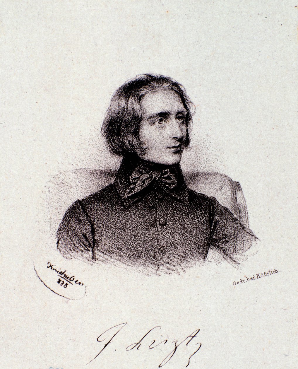 صورة للملحن المجري فرانز ليزت (1811-1886) نقش. القرن ال 19. مجموعة خاصة Milanese بواسطة مجهول مجهول