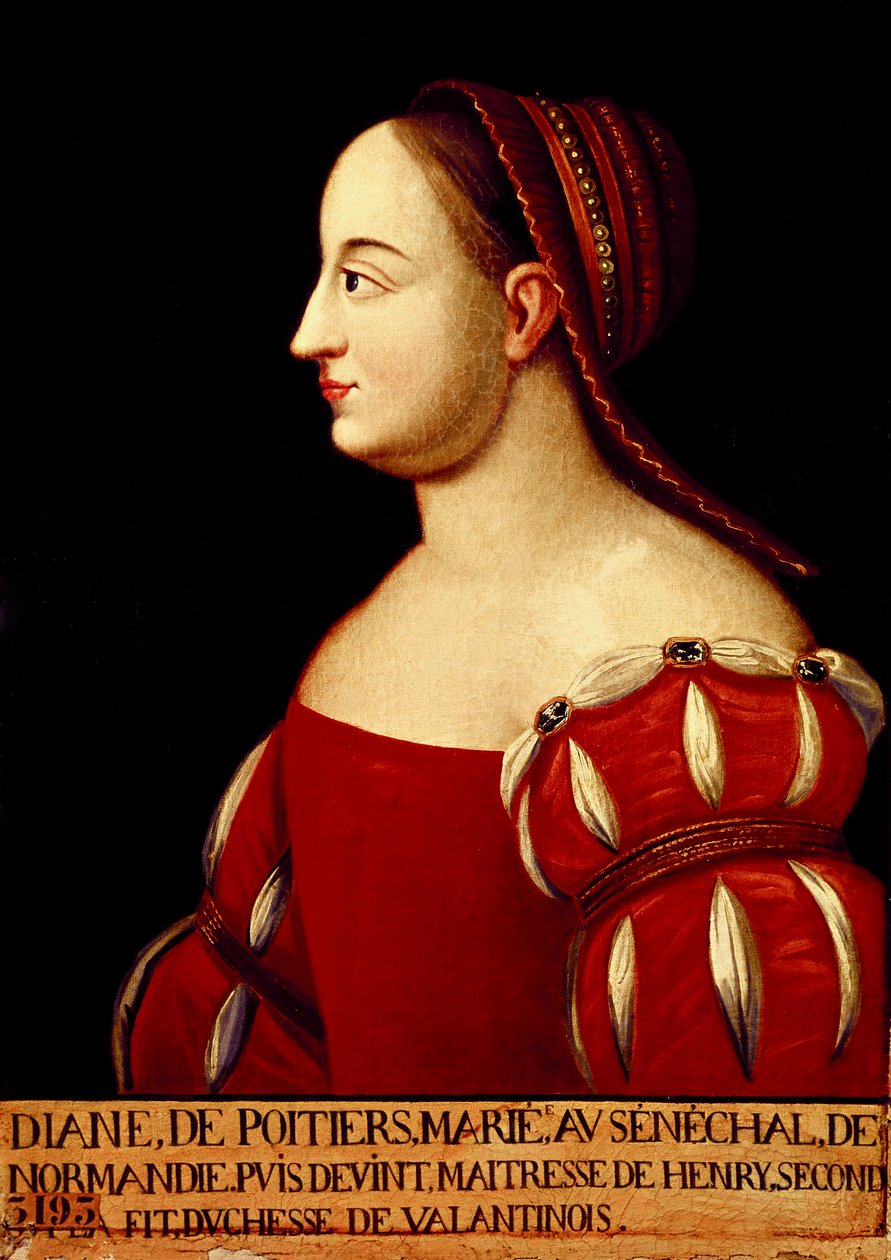 صورة لدوقة فالنتينوي ديانا دي بواتييه (1499-1566) ، المفضلة لدى الملك هنري الثاني ملك فرنسا بواسطة مجهول مجهول