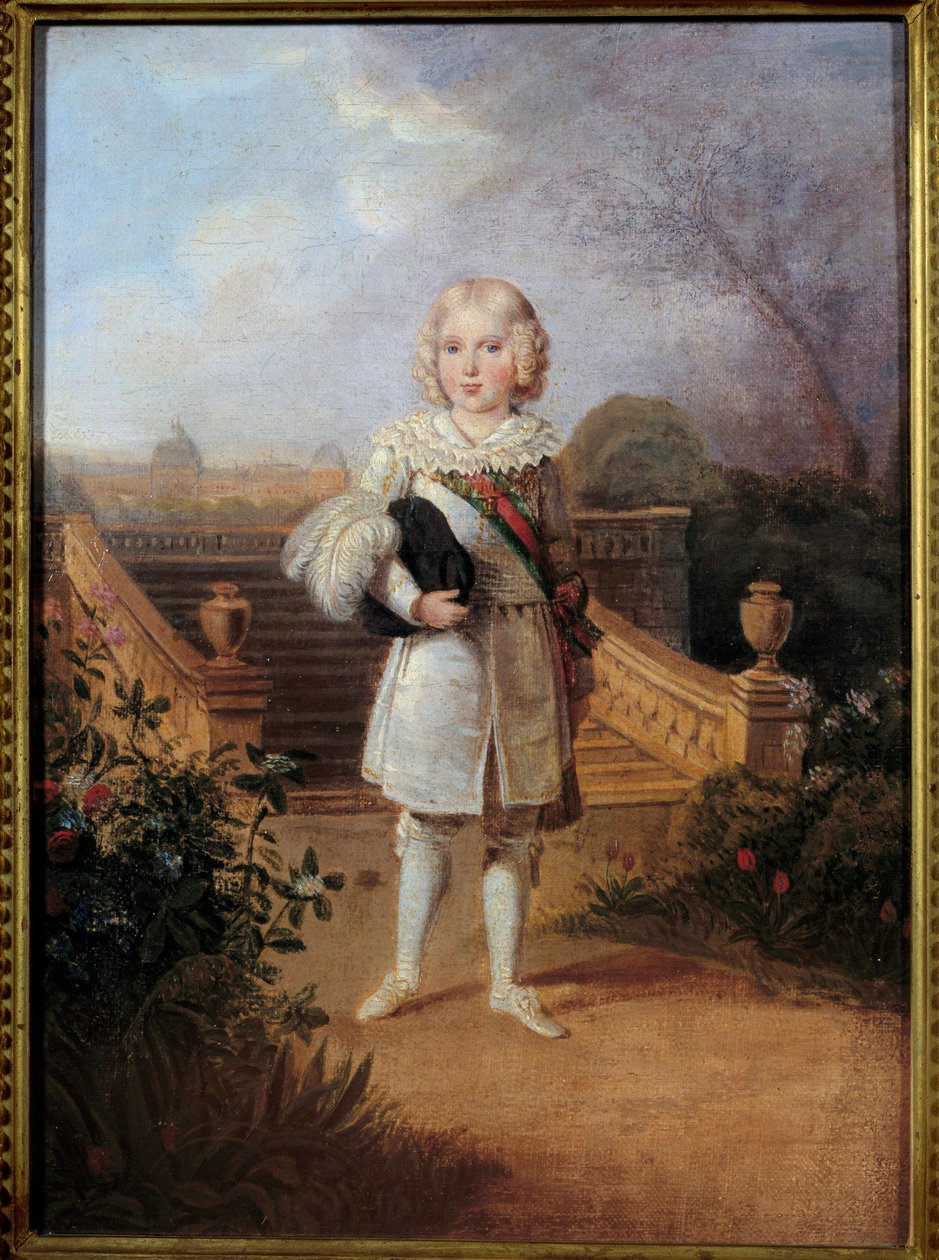 صورة لأمير بارما (1811-1832) في حديقة ملك روما التويلري نابليون الثاني ، دوق رايششتات ، ابن الإمبراطور نابليون الأول (1769-1821). لوحة مجهولة. مجموعة خاصة من القرن التاسع عشر بواسطة مجهول مجهول