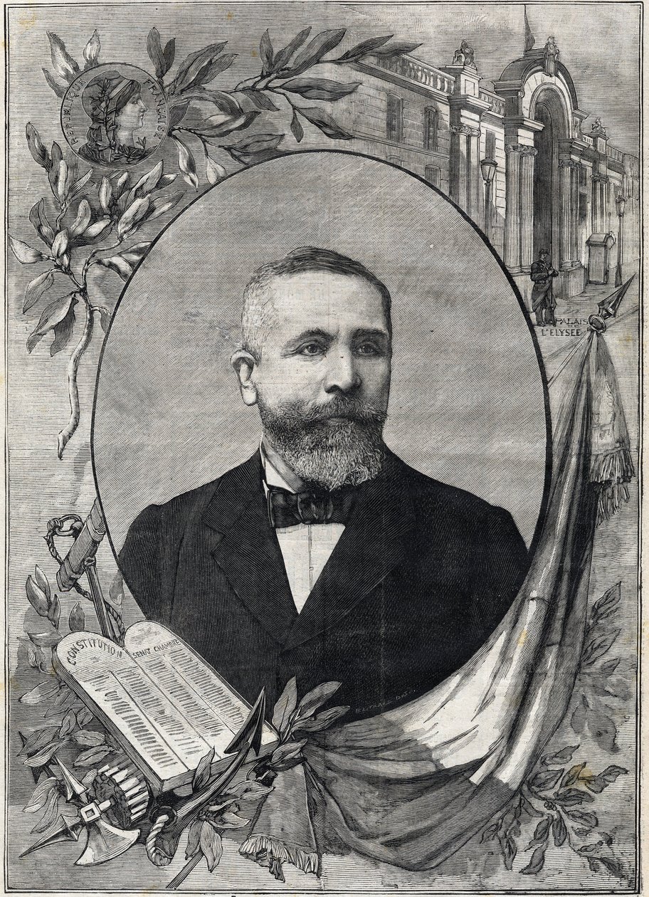 صورة شخصية للرئيس الفرنسي الجديد إميل لوبيه (1838-1929) المنتخب في 18 فبراير 1899. نقش. في "The Little Parisien" بواسطة مجهول مجهول