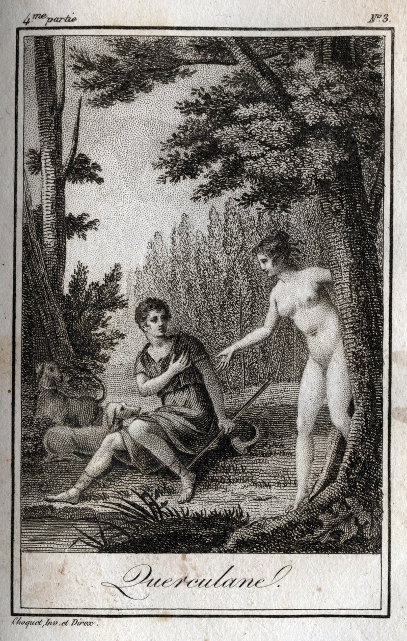 QUERCULANES ، الحوريات ، واقيات القنوات. نقش من عام 1819 في "Lettres a Emilie sur la mythologie" لتشارلز ألبرت ديموستييه (1760-1801). مجموعة خاصة. بواسطة مجهول مجهول