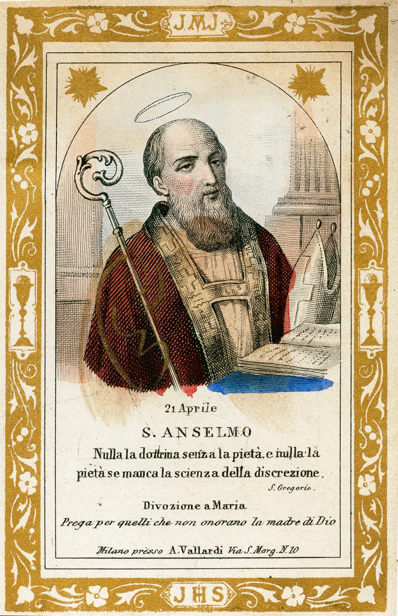 Saint Anselm (engraving بواسطة مجهول مجهول
