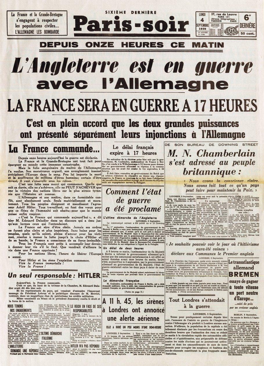 الحرب العالمية الثانية (1939-1945) - الحرب العالمية الثانية (الحرب العالمية الثانية أو الحرب العالمية الثانية): أمسية باريس في 4 سبتمبر بواسطة مجهول مجهول