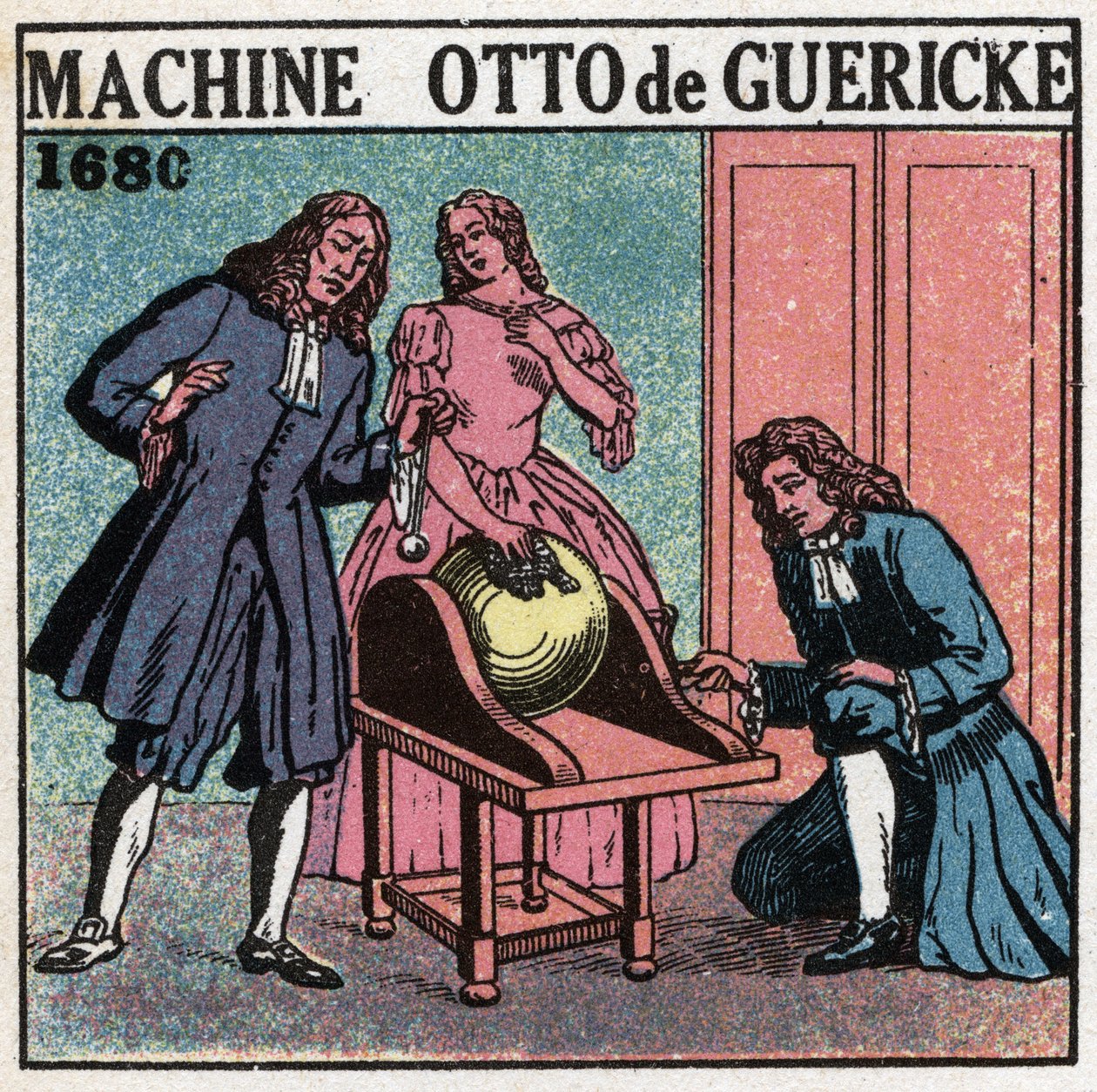 الآلات الثابتة: الآلة بواسطة Otto von Guericke (Otto de Guericke بواسطة مجهول مجهول