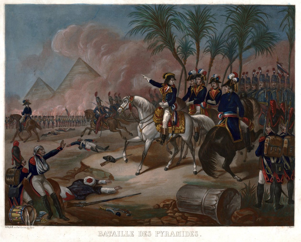 The Battle of the Pyramids (3 Theridor An VI، 21 juillet 1798) - Anonymous - 1800 - Mezzotint - 59،8x84،7 - Private Collection بواسطة مجهول مجهول
