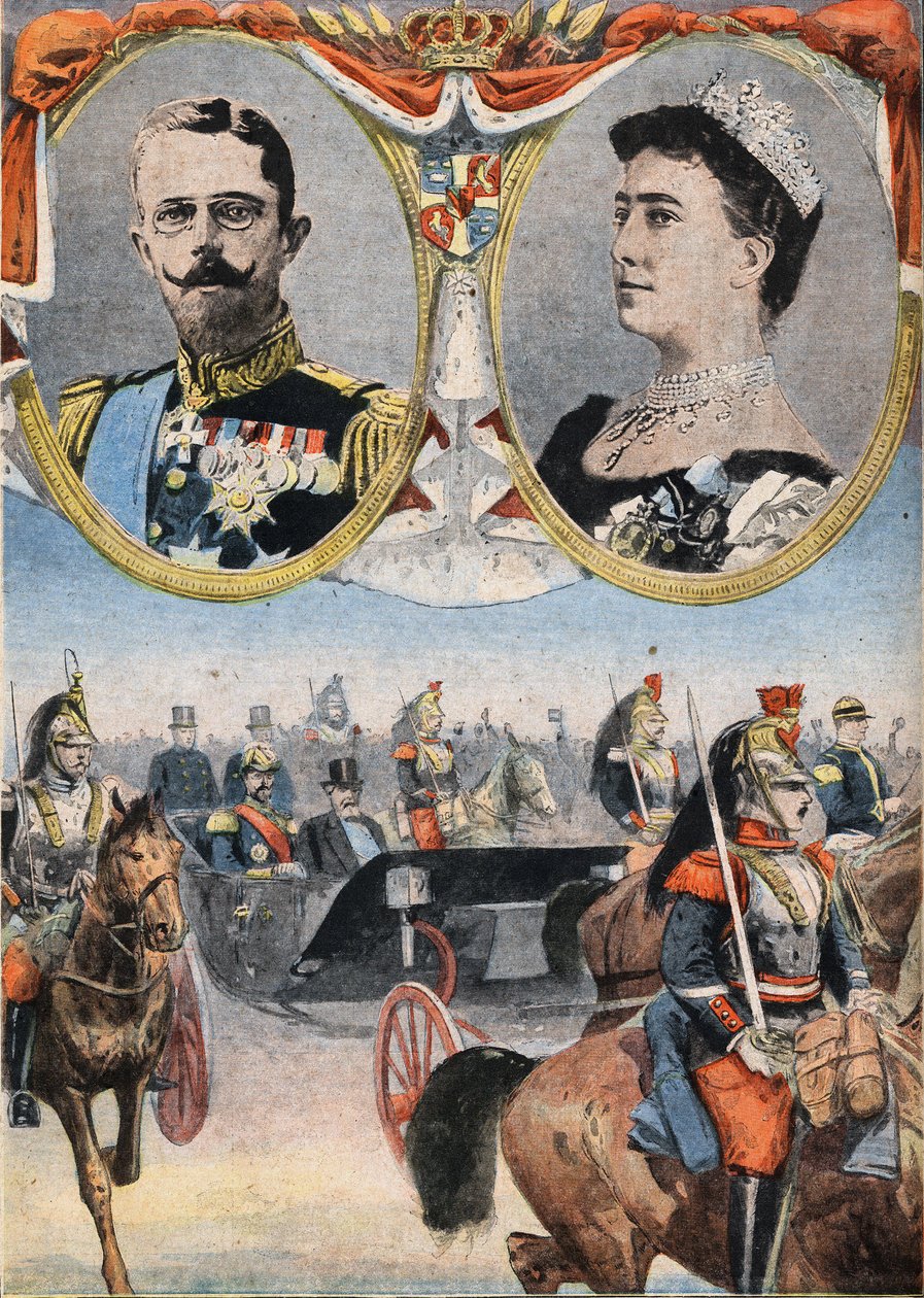 The Hotes of France: King Gustave V (1858-1950) و Queen of Suede Victoria (Viktoria de Bade بواسطة مجهول مجهول