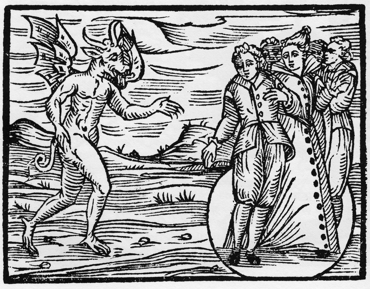 يُلزم الشيطان أولئك الذين جعلوه يبدو أنه يبرم اتفاقًا معه - "خلاصة Maleficarum" ، تتعامل مع السحرة وشرورهم وفرزهم بقلم Francesco Maria Guazzo أو Guaccio أو Guaccius (15 ؟؟ -16 ؟؟) 1608 Private Collection بواسطة مجهول مجهول