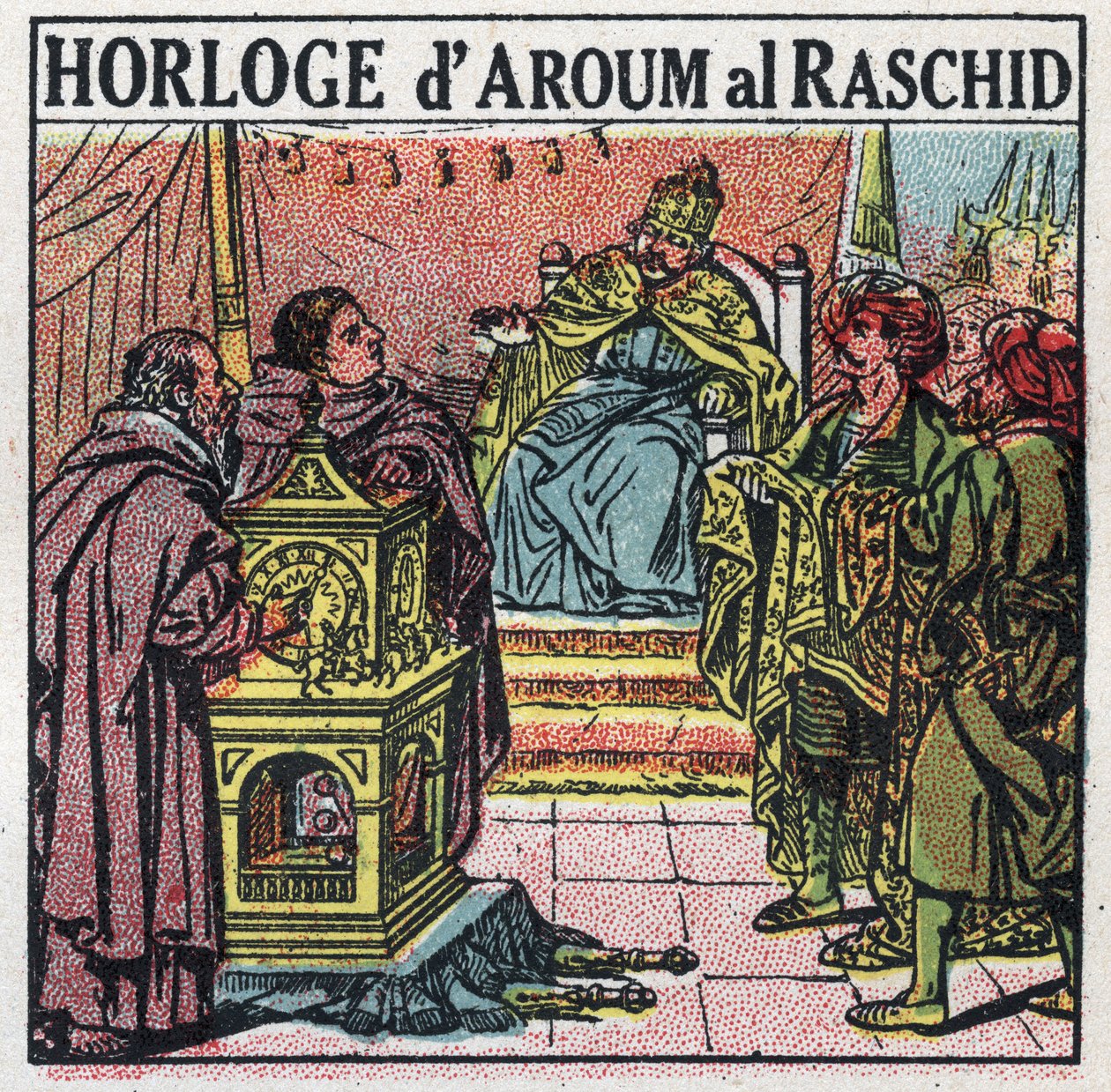 Time: Haroun al-Rashid (Harun al-Rashid or al-Rashid (al-Rashid) or ar Rachid (ar-Rashid) or el Rashid (el-Rashid) or el Raschid (el-Raschid) or al Raschid (al-Raschid), Caliph of the Abbasid (763 or 766-809). Anonymous illustration from 1925. Private coll بواسطة مجهول مجهول