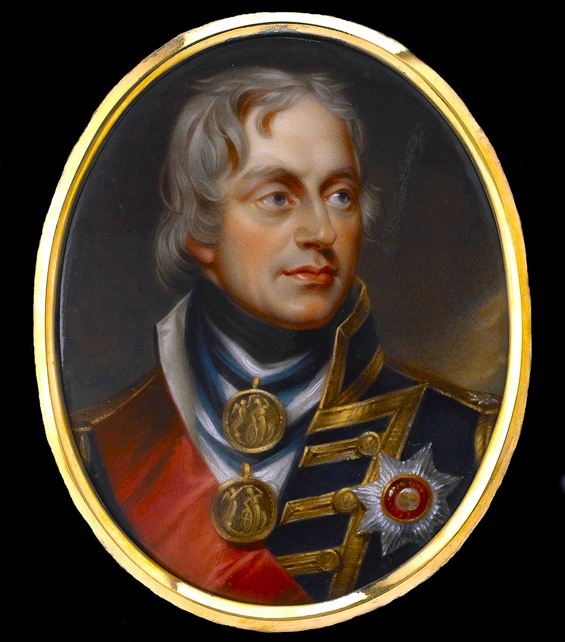 نائب الأدميرال هوراشيو نيلسون (الأدميرال نيلسون) (1758-1805) - غواش مجهول على بورسيلان بواسطة مجهول مجهول