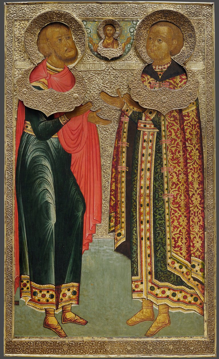 القديس جون سوكافسكي وتساريفيتش إيفان ميخائيلوفيتش ، 1639-1640 بواسطة رسام أيقونة روسي مجهول