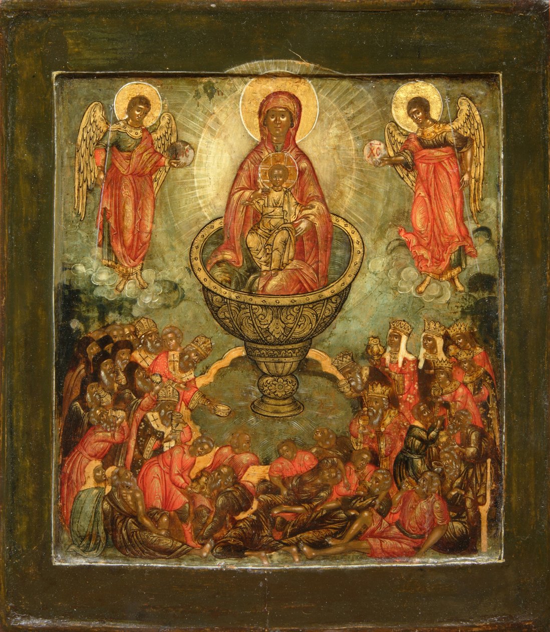 الربيع الإلهي للحياة Theotokos ، نهاية القرن السابع عشر. بواسطة رسام أيقونة روسي مجهول