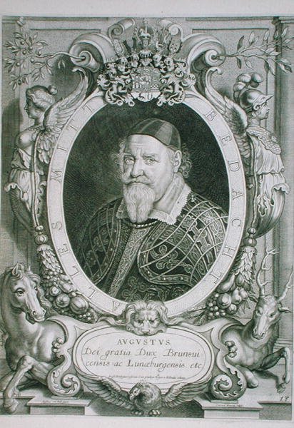 أغسطس الأصغر (1579-1666) دوق براونشفايغ-ولفنبويتل-لوينبيرج ، من "بورتريتس دي هومز إيورز" ، نقش بواسطة كوينراد واومان ، نُشر عام 1706 (نقش) بواسطة أنسيلموس فان (بعد) هول