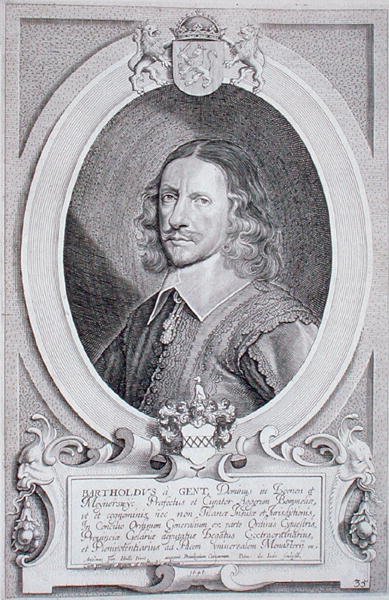 بارتولد فان جنت (1580s-1650) من "Portraits des Hommes Illustres" ، نقش بواسطة Petrus de Iode ، نُشر عام 1706 (نقش) بواسطة أنسيلموس فان (بعد) هول