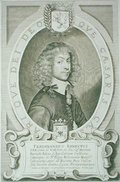 فرديناند إرنست ، كونت فالنشتاين ، من 'Portraits des Hommes Illustres' ، نقش بواسطة Petrus de Iode ، نُشر عام 1706 (نقش) بواسطة أنسيلموس فان (بعد) هول