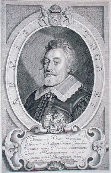 فرانس فان دونيا (ت 1651) من "Portraits des Hommes Illustres" ، نقش بواسطة Petrus de Iode ، نُشر عام 1706 (نقش) بواسطة أنسيلموس فان (بعد) هول