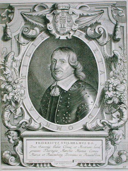 فريدريك ويليام ، ناخب ساكسونيا ، من 'Portraits des Hommes Illustres' ، نقش بواسطة Petrus de Iode ، نشر 1706 (نقش) بواسطة أنسيلموس فان (بعد) هول