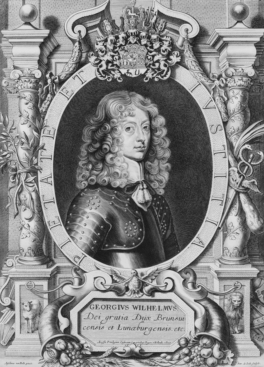 جورج ويليام (1624-1705) دوق براونشفايغ-لونبيرج ، من "بورتريهات ديه هومز إيميسيس" ، نقشها بيتروس دي إيود ، نشر 1706 بواسطة Anselmus van Hulle