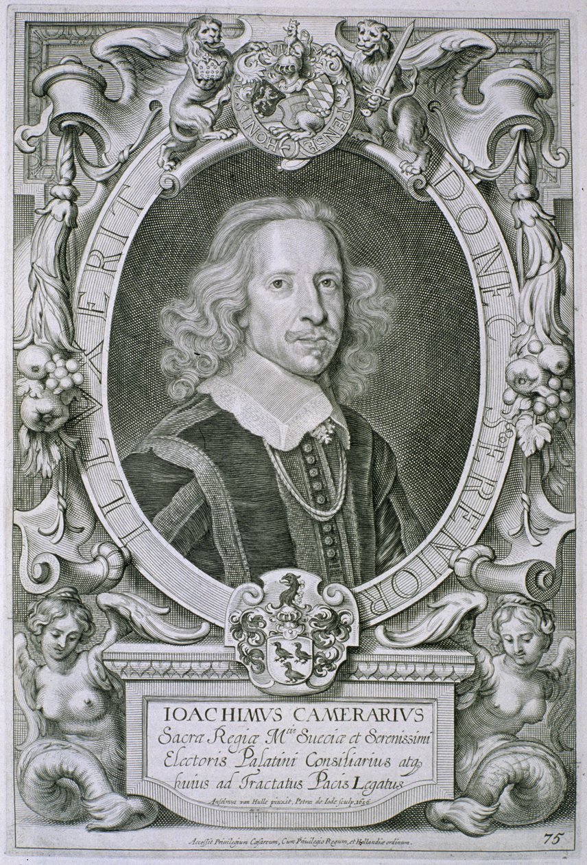 Joachim Camerarius ، من &39;Portraits des Hommes Illustres&39; ، منقوش بواسطة Petrus de Iode ، تم نشره عام 1706 بواسطة Anselmus van Hulle