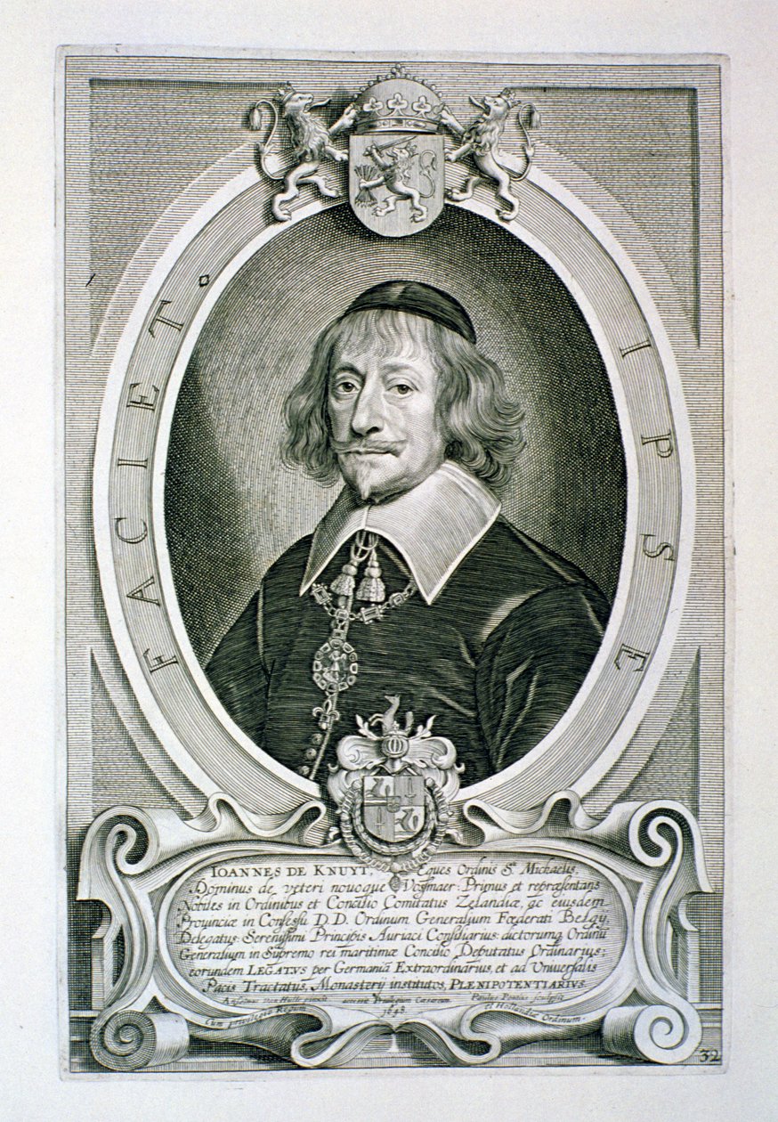 يوهان فان كنويت (1587-1654) من "صور الرجال اللامعين" ، نقشها Paulus Pontius (1603-58) نشرت عام 1706 بواسطة Anselmus van Hulle