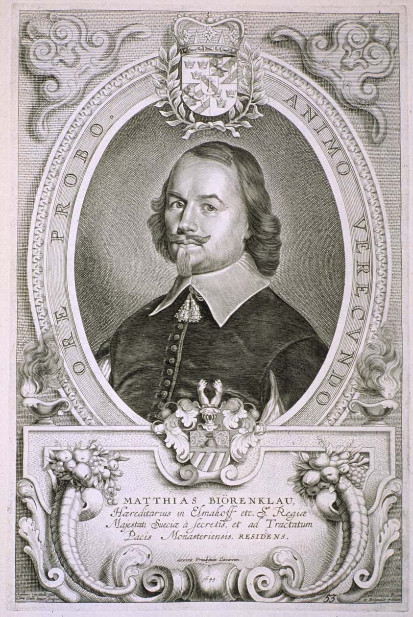 ماتياس ميلونيوس Biorenklou (1607-71) من "Portraits des Hommes Illustres" ، تم نشره عام 1706 بواسطة Anselmus van Hulle