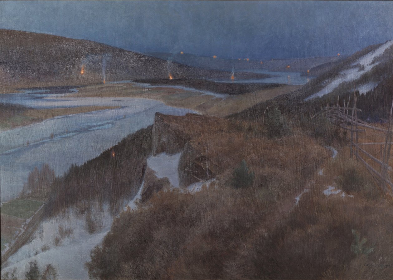 ليلة والبورجيس في Bergslagen ، Grangärde في Dalarna ، 1896 بواسطة أنشيلم ليونارد شولتزبرج