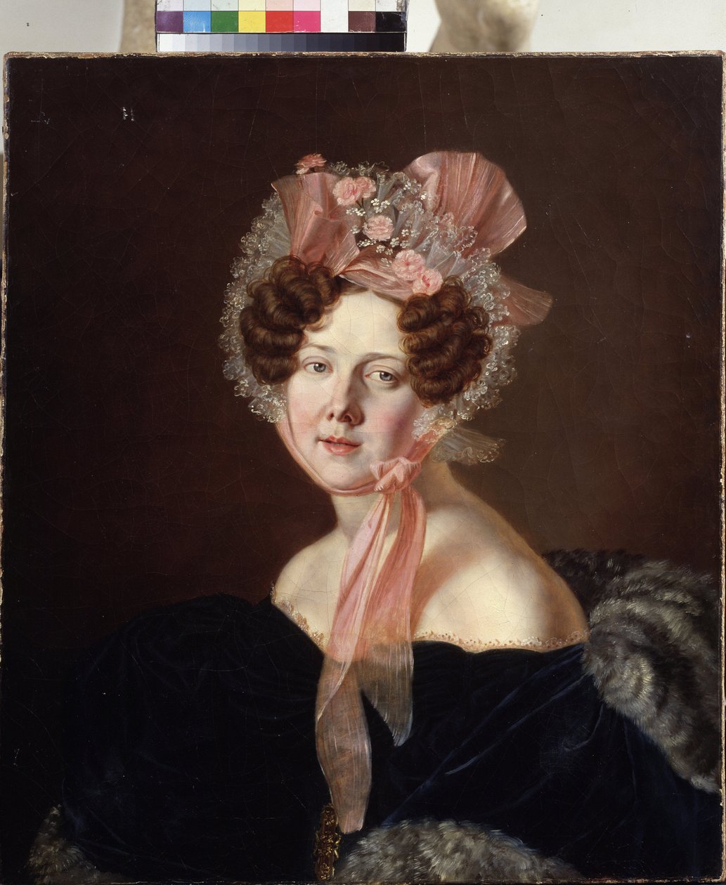 صورة لسيدة (صورة لسيدة). لوحة لأنثلم فرانسوا لاغريني (1774-1832) ، زيت على قماش بواسطة Anthelme Francois Lagrenee