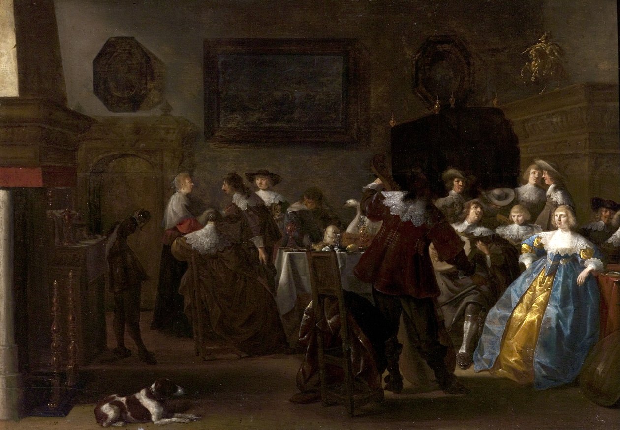 شركة Merry (الداخلية مع كافالييرز والسيدات) ، 1630s بواسطة أنتوني بالاميديز
