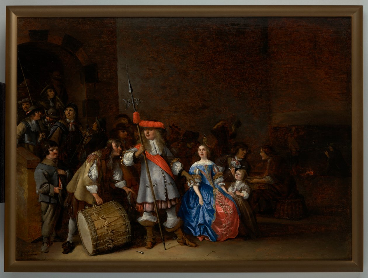 مشهد غرفة الحراسة (زيت على لوح) بواسطة أنتوني (1601-73) بالاميديز