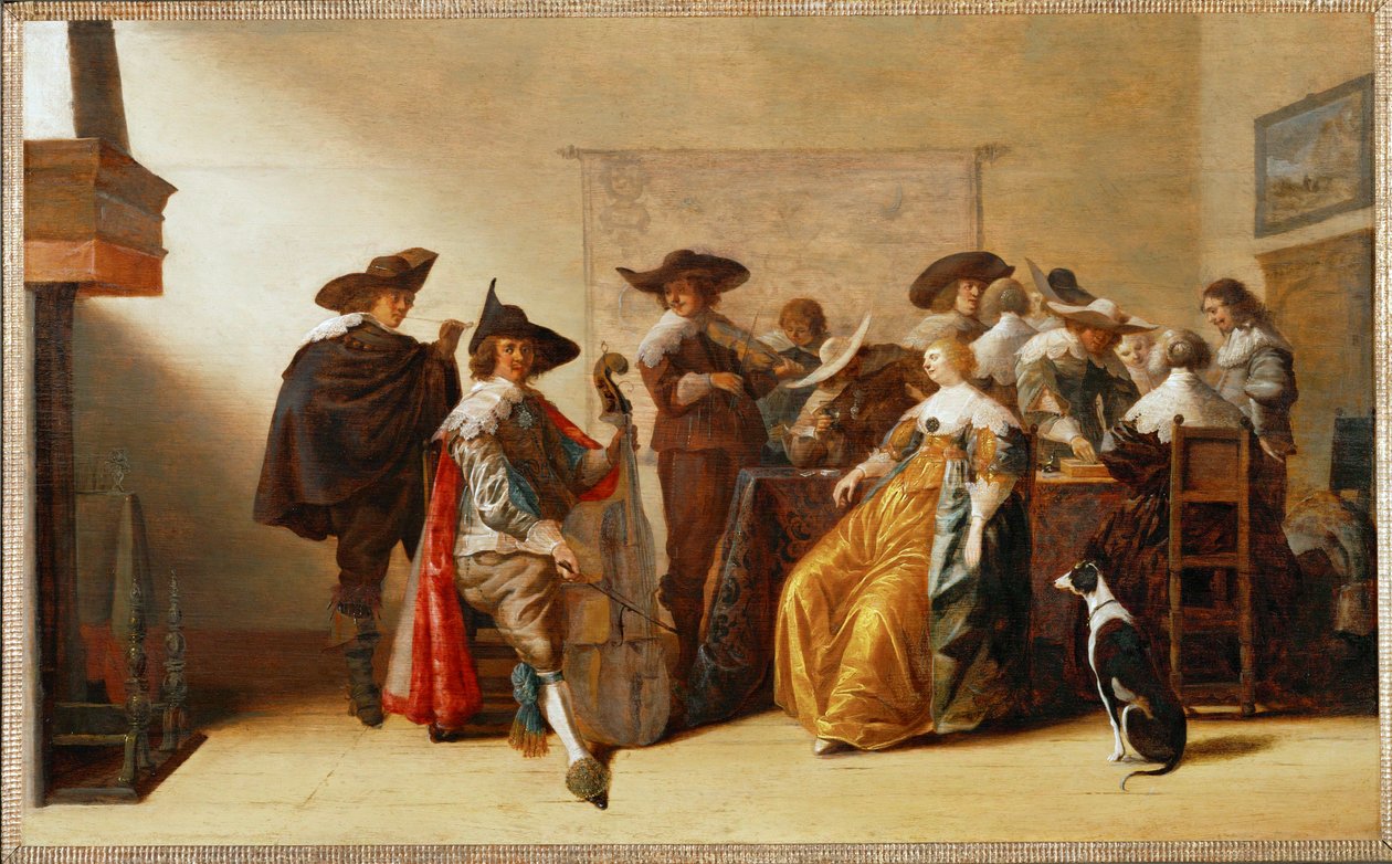 مشهد المجتمع (رسم على خشب البلوط) بواسطة أنتوني (1601-73) بالاميديز