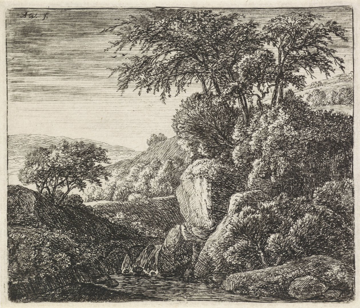 منظر طبيعي مع شلال صغير Rocky Landscapes (عنوان المسلسل) بواسطة أنتوني واترلو