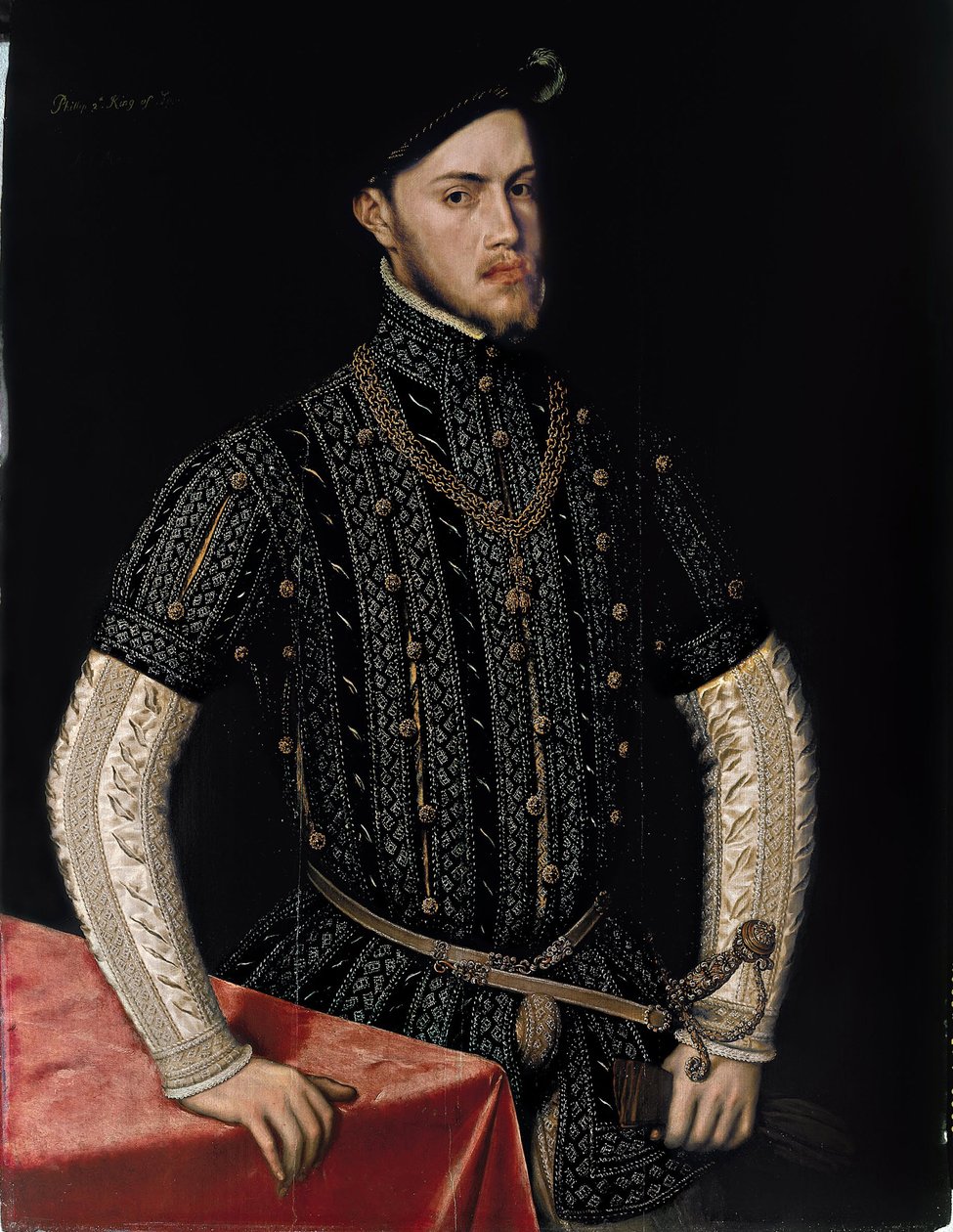 صورة لفيليب الثاني (1527-1598) ، ملك إسبانيا والبرتغال - رسم أنتونيس (أنطونيس) مور (حوالي 1517-1577) ، زيت على خشب (107.5 × 83.3 سم) ، حوالي 1550 - صورة الملك فيليب الثاني من إسبانيا والبرتغال ، زيت على خشب بواسطة Antonis Mor ، حوالي 1550 - Pr بواسطة أنتونيس فان داشورست مور