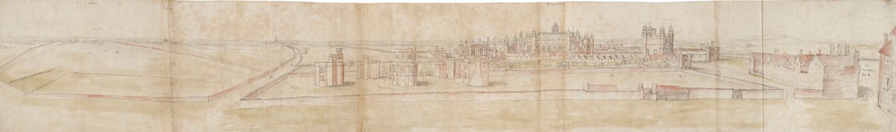 قصر هامبتون كورت من الشمال ، 1550-1560 بواسطة Anthonis van den Wyngaerde