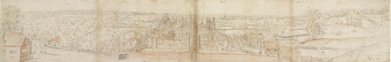 قصر أوتلاندز من الجنوب ، 1559. فيرسو: قصر ريتشموند وسقوف أواتلاندز ، 1559 بواسطة Anthonis van den Wyngaerde