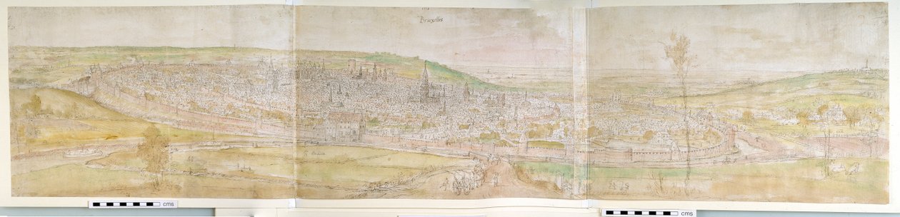 منظر بانورامي لبروكسل من الشمال ، 1558 بواسطة Anthonis van den Wyngaerde