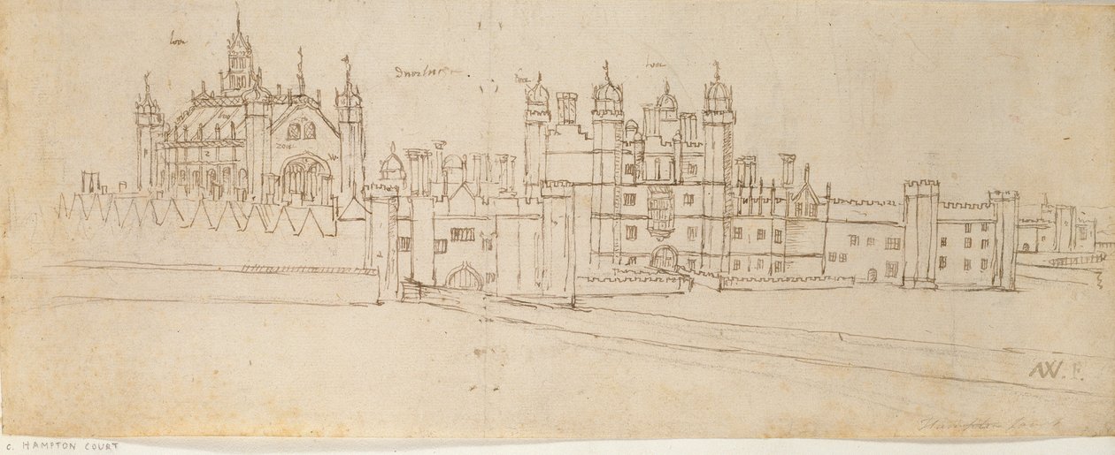 The Chapel and Gatehouse of Hampton Court Palace ، c1550-1560 بواسطة Anthonis van den Wyngaerde