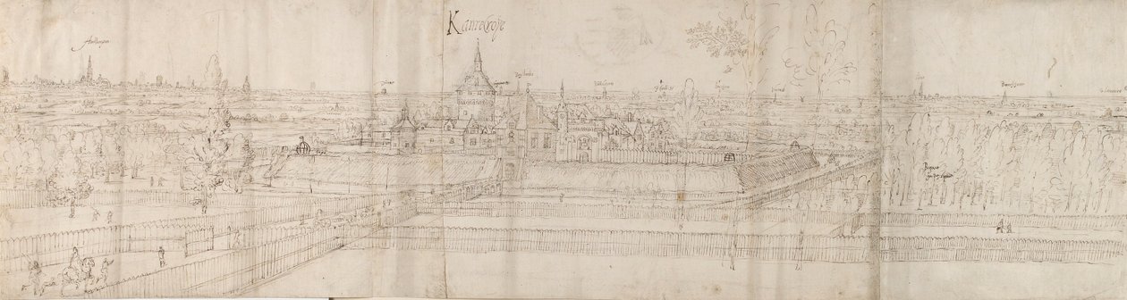 منظر لقصر كانتكروي بالقرب من أنتويرب والريف المحيط بها ، 1557-58 بواسطة Anthonis van den Wyngaerde