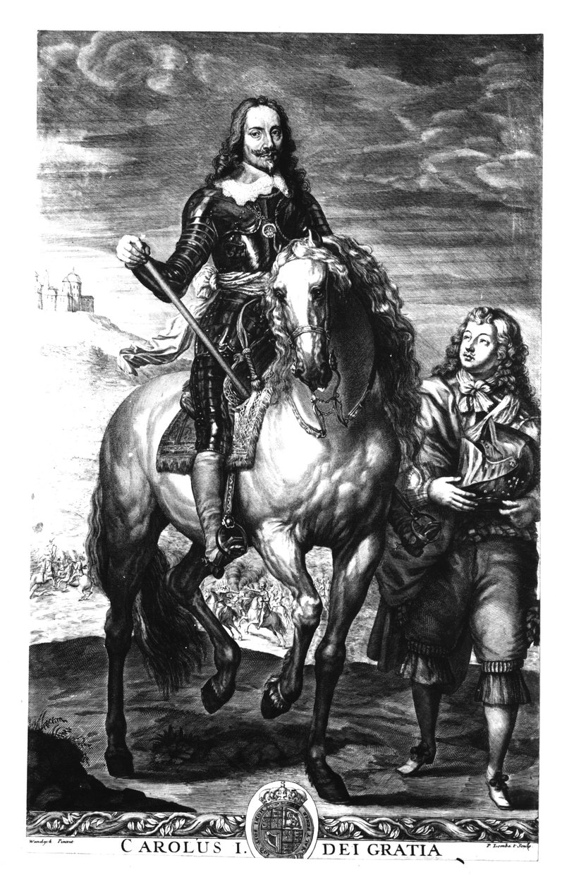 صورة الفروسية لتشارلز الأول (1600-49) ، محفورة بواسطة بيير لومبارت (1612-82) بواسطة أنتوني فان ديك