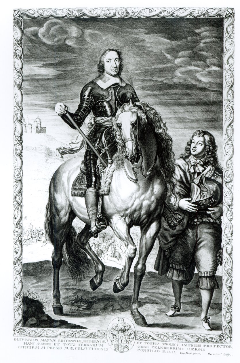 صورة الفروسية لأوليفر كرومويل (1599-1658) منقوشة بواسطة بيير لومبارت (1612-80) بواسطة أنتوني فان ديك