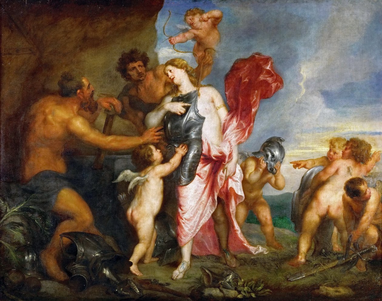 يتلقى Thetis الأسلحة لأخيل من هيفايستوس بواسطة أنتوني فان ديك