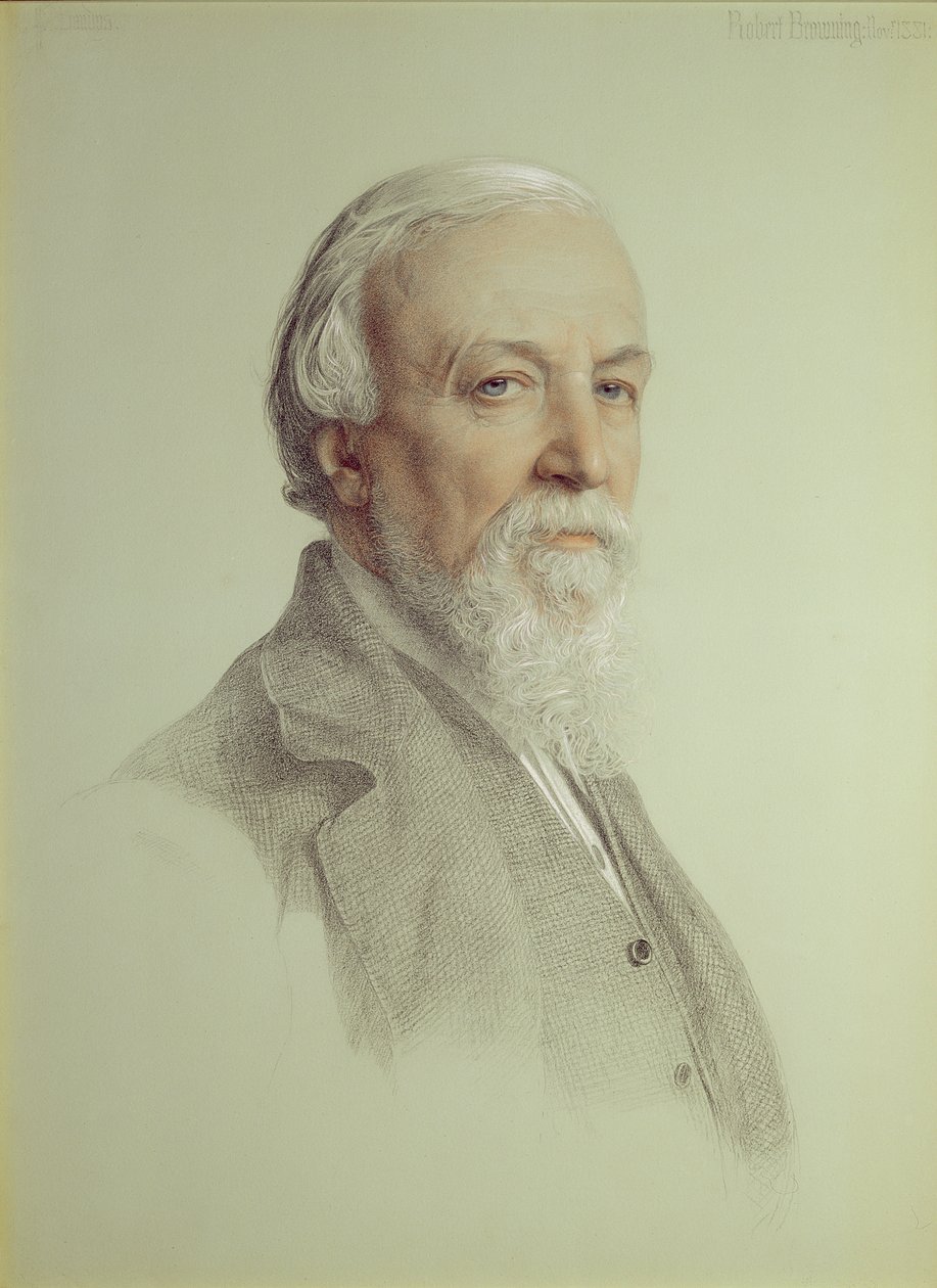 روبرت براوننج (1812-1889) ، 1881 (قلم رصاص وطباشير ملون على ورق) بواسطة أنتوني فريدريك أوغسطس سانديز