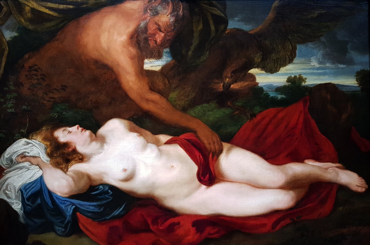 كوكب المشتري مثل Satyr with Antope بواسطة أنتوني فان ديك