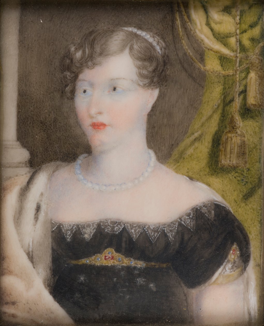 صورة للأميرة شارلوت ويلز (1796-1817) ، 1812-17 (زيت على ورق) بواسطة أنتوني (بعد) ستيوارت