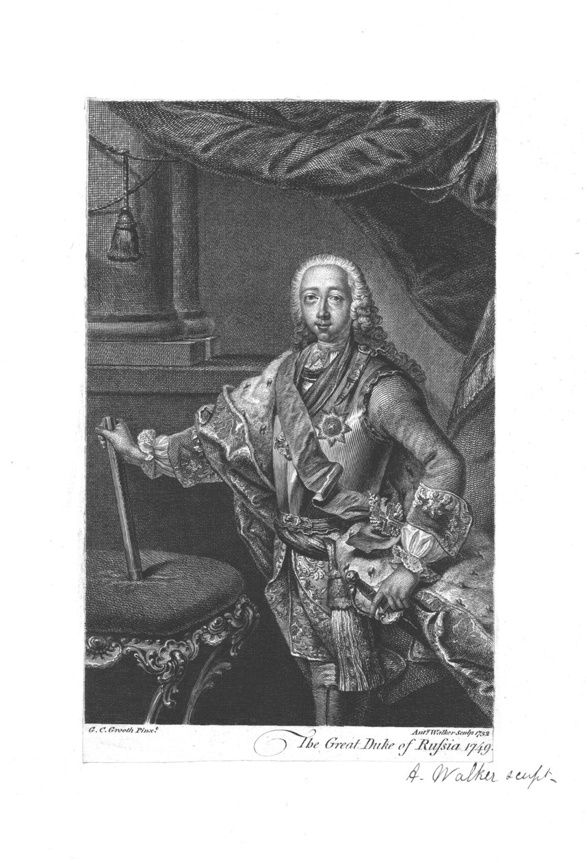 دوق روسيا العظيم ، 1749 ، 1752. بواسطة أنتوني ووكر