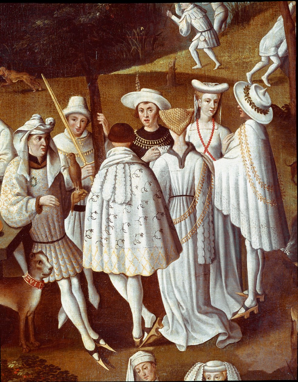حديقة الحب في بلاط فيليب الثالث الصالح ، دوق بورغندي ، في حدائق قلعة حسدين عام 1432 فيتيس بمناسبة زفاف عائلته أندريه دي تولونجيون. التفاصيل. لوحة أنتون فان ديك (1599-1641) بواسطة أنتوني فان (بعد) ديك