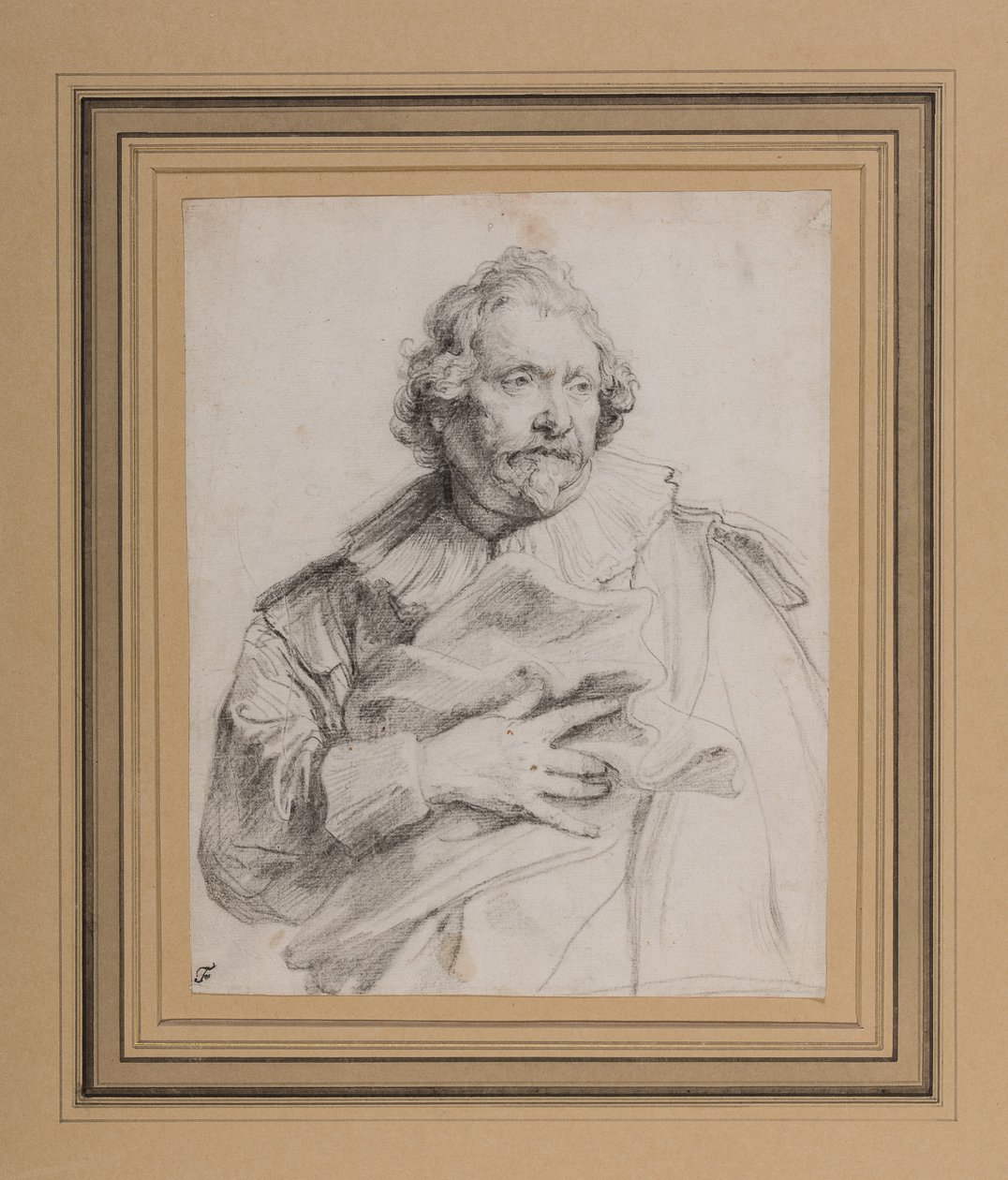 Carolus de Mallery, c.1632-35 (black chalk on white paper) بواسطة أنتوني فان ديك